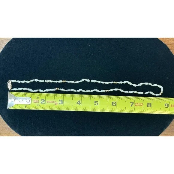 Vintage Freshwater Rice Pearl Necklace 17" w/ 14K Gold Bead Spacers & Clasp - Picture 8 of 12